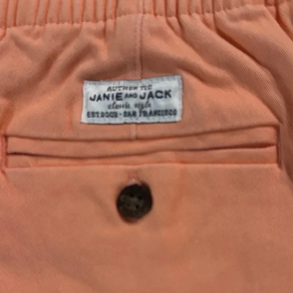 Janie and Jack Peach Flat Front Shorts - Picture 6 of 7